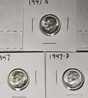 1947 P-D-S Silver Roosevelt Dimes BUNice Set of 3