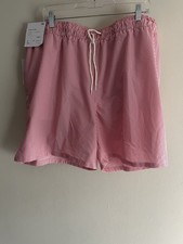 Men's Seersucker Swim Trunks 7" Inseam Shorts Red Striped Size XXL