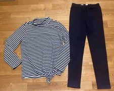 Girl's Old Navy  Gap Outfit Size 10-12 - Navy Striped Fleece w/Navy Leggings