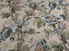 Cheverny Vintage Green Vert  Linen  Fabric curtain Blind Upholstery