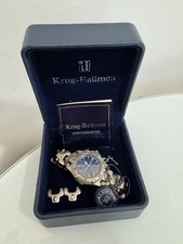Mens Krug-Baümen Chronomaster Wristwatch. Blue Dial. Fully Working. Boxed.