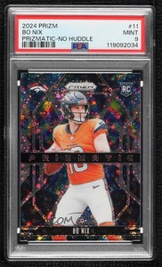 2024 Panini Prizm Prizmatic No Huddle Prizm Bo Nix #11 PSA 9 MINT Rookie RC