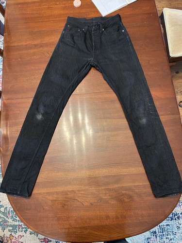 Pure Blue Japan XX-019-BK 14oz Black Selvedge Relax Tapered - 30 Men’s Raw Denim