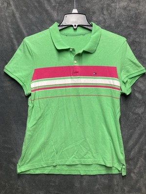 VTG Y2K Tommy Hilfiger Colorblock Watermelon Core Polo Woman s Sz L Tennis core