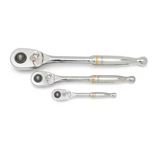 1/4 In., 3/8 In., and 1/2 In. Drive 90-Tooth Quick Release Teardrop Ratchet Set