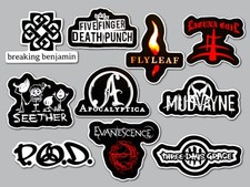 Nu Metal Vinyl Sticker Lot 10 Pack SET 2 evanescence three day grace seether