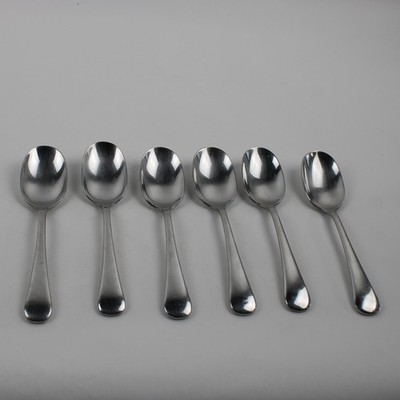 Set Aus 6 Oneida Silver Chandler Glänzende 18/10 Edelstahl Ovale Löffel 7,25''