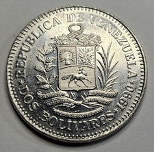 1990 Venezuela 2 Dos Bolivares - Venezuelan - World Coin - South America
