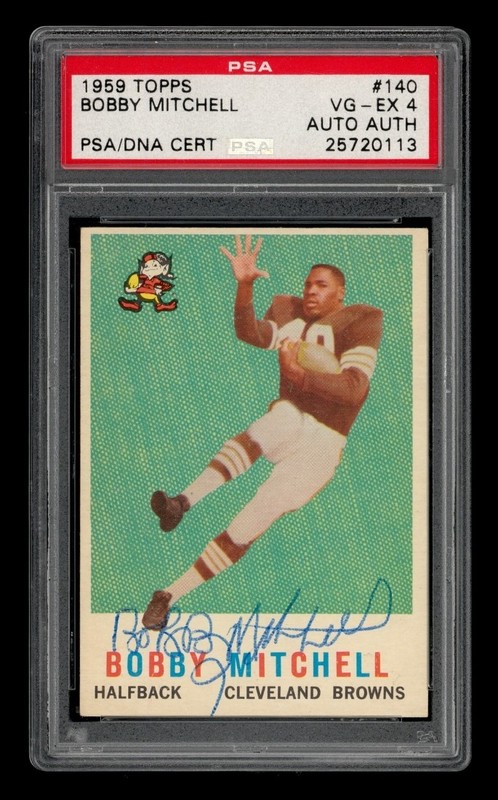 1959 Topps Set-Break #140 Bobby Mitchell Auto PSA 4 VG-EX AUTO AUTHENTIC