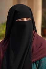 Black  Full Niqab, Muslim Veil 2 layer Lightweight modest face veil, Hijab