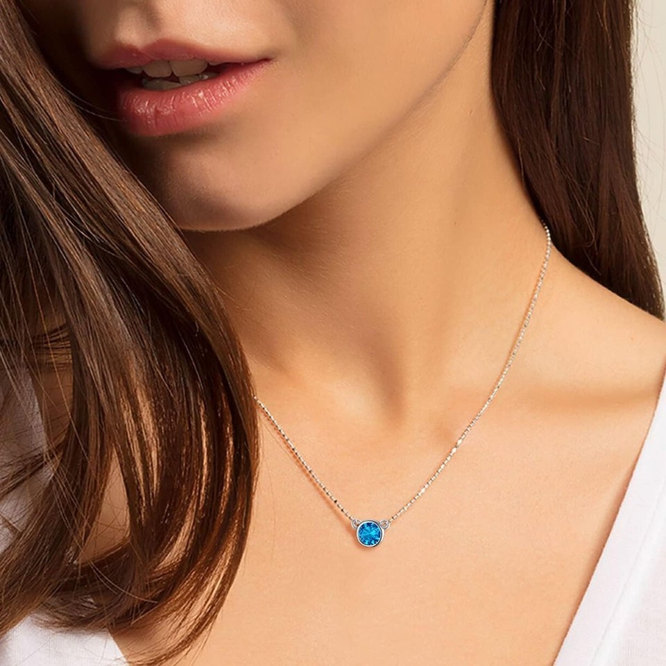 Orecchini Fiore In Argento 925 Con Zircone Blu – Pietra Nascita Dicembre, Regalo - 3