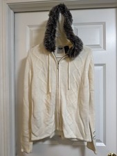 Harley-Davidson Women&rsquo;s Front Zip Cardigan Sz M Fur Trimmed Hood *Very Unique