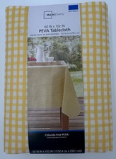 MAINSTAYS Picnic Peva Tablecloth 60"x102" NWT - flaws, yellow