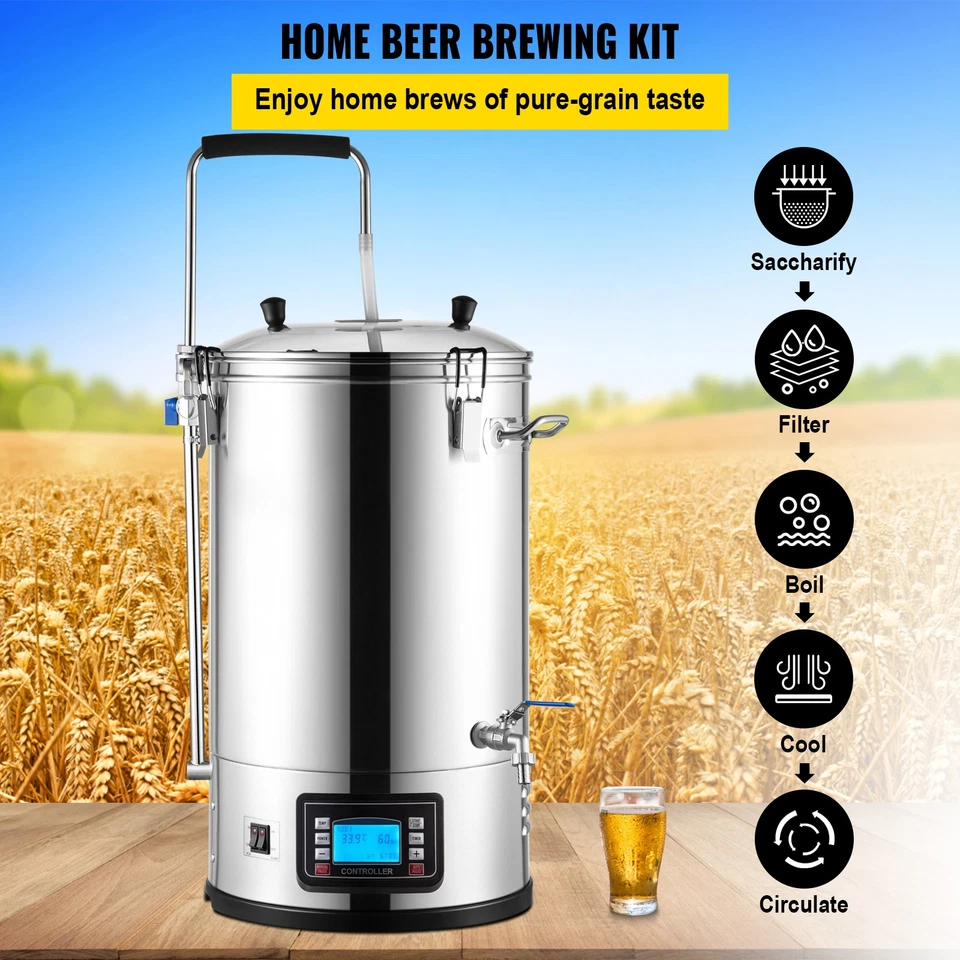 30L Bier Brauanlage Maischekessel Bierbrauset Edelstahl 304 Kessel LCD - Bild 2 von 4