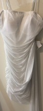 Pear culture Spaghetti Strap Bodycon Shimmer Neck Wrap Formal Prom Party Dress L