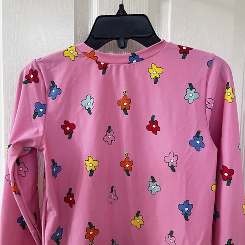 Hanna Andersson Pink Floral Long Sleeve Rashguard Swim Top Shirt Size 150 US 12 - Picture 12 of 14