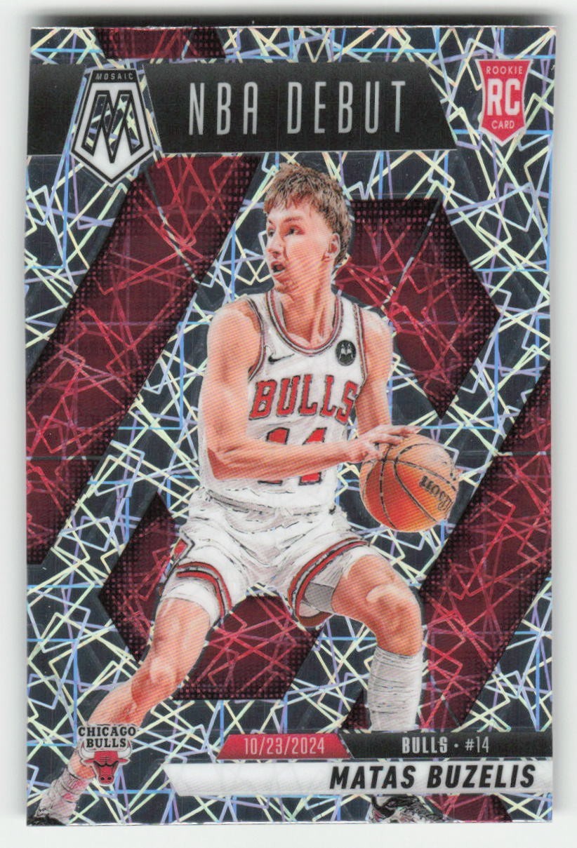 2024-25 Mosaic Matas Buzelis RC Silver Lazer Rookie NBA Debut #257 Bulls