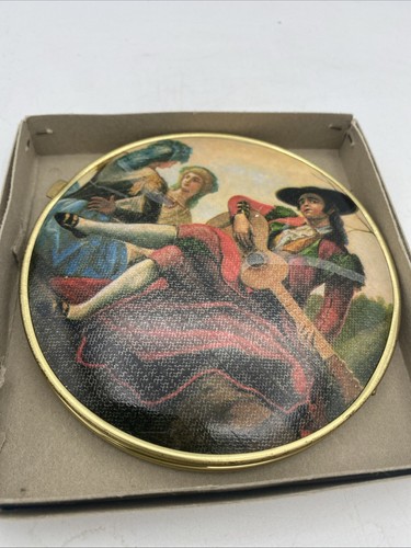 VTG Victorian Renaissance Vanity Round compact Double Mirror Germany 4.5” - Picture 4 of 11