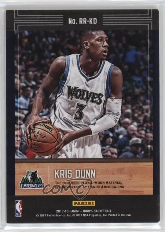 2017-18 Panini NBA Hoops Rookie Remembrance Kris Dunn #RR-KD - Image 2 of 2