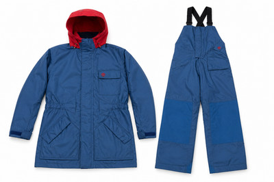 Vintage North Sails Rain Suit Set Men s Small Blue Red Hooded Jacket Bib Pants U