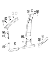 Genuine Mopar B Pillar Molding Right 6FF58LC5AA