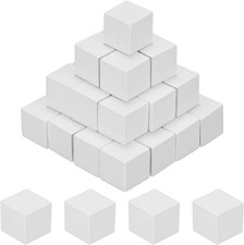 100-Pack DIY Wooden Cube, 0.4 Inch 1 Cm Colored Natural Wood Blocks for Crafts