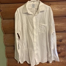 Brooks Brothers Men  s Regular White Long Sleeve Button Up 17 1/2- 36/37
