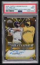 2025 Chrome Black Super Futures Gold Refractor 8/50 Sal Frelick PSA 9 Auto 1n2n