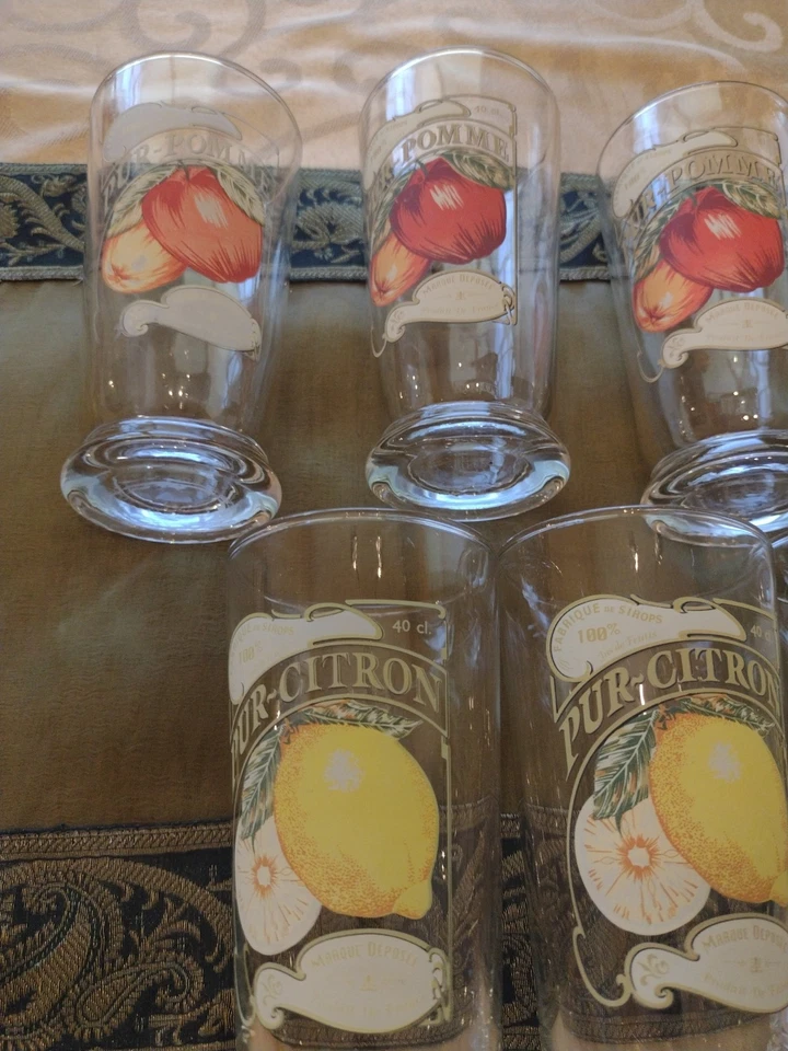 8 vasos depositantes Williams Sonoma 6" Jus deFruits marca 14 OZ, CitronCerisePomme Foto 4 de 4