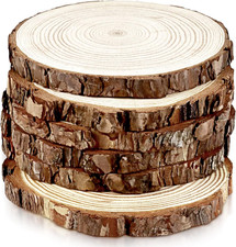 6 Pack Nature Unfinished round Wood Slices, 7-8 Inches Wooden Circle