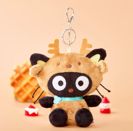 Sanrio Plush Doll : CHOCOCAT Deer costume 13cm Key chain Bag charm