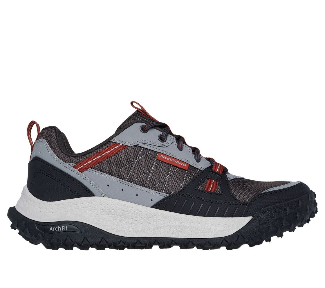 Skechers Shoes Men Outdoor Trail Sport Comfort Gray Black Arch Fit