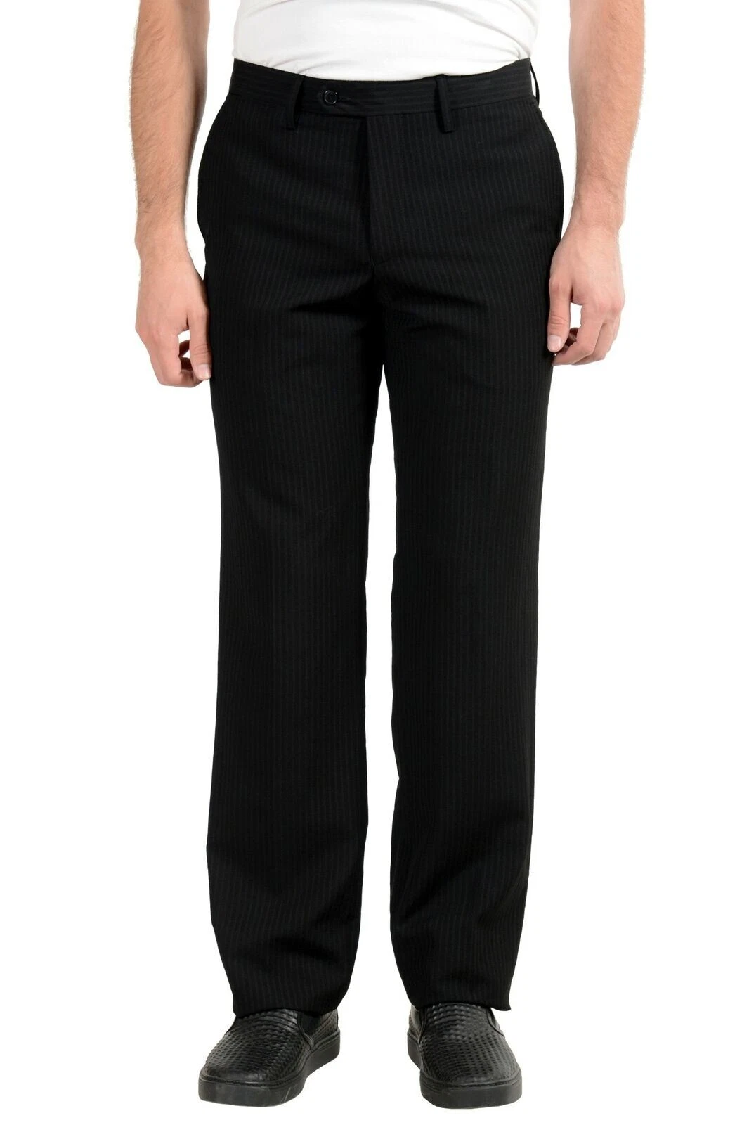 Versace Collection Pantalone elegante uomo 1 lana a righe taglia 56 US 37X28 5"