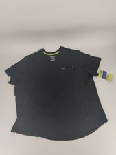 Landau Women's Scrub Top in Black with Chest Pocket Size 3XL