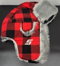 NEW Snap-On Tools Red/Black Buffalo Plaid Trapper Hat Winter Cap with Flaps NWT