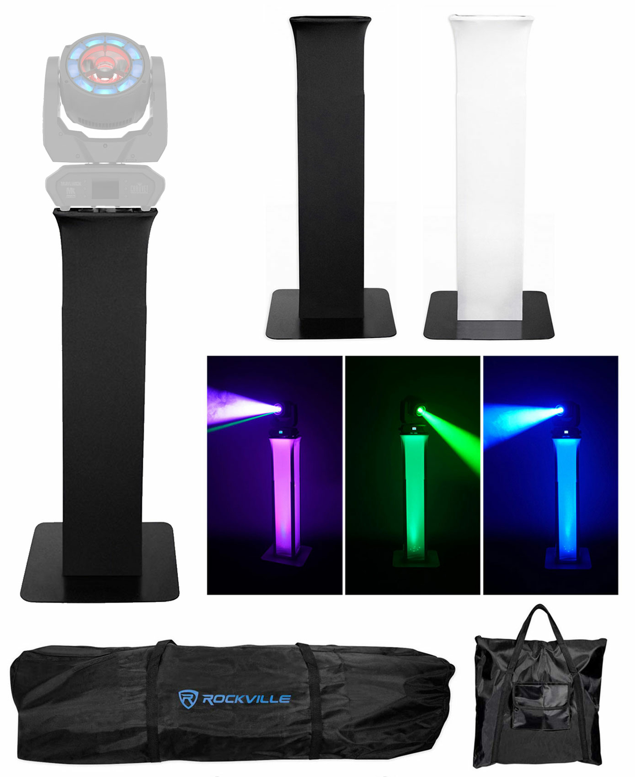 (1) Подставка для тотемного светильника + Черно-Белые накладки для Chauvet Maverick Mk Pyxis