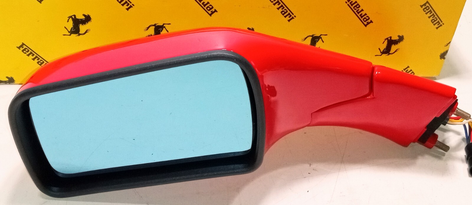Ferrari 348 Exterior Rear View Door Mirror_62189010_62189000_LEFT_NEW_Red_OE