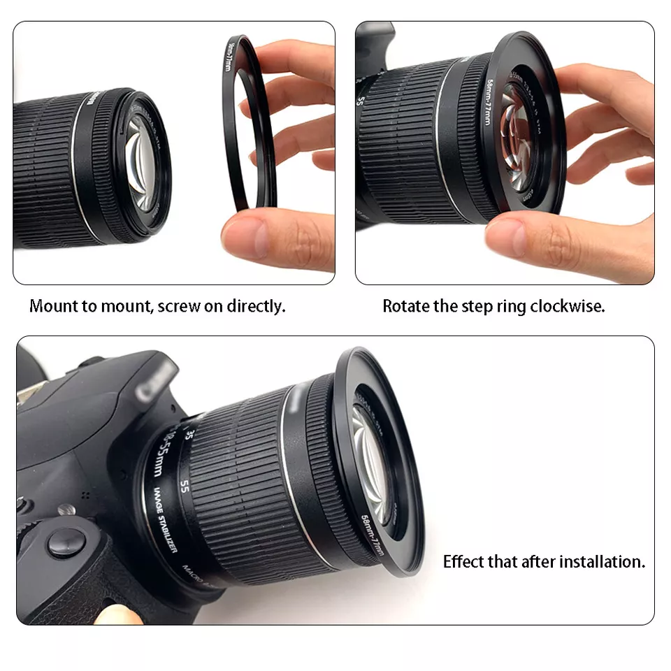 20PCS Camera Lens Filter Adapter with 10x Step Up Ring + 10x Step Down Ring Sets - Image 3 of 4