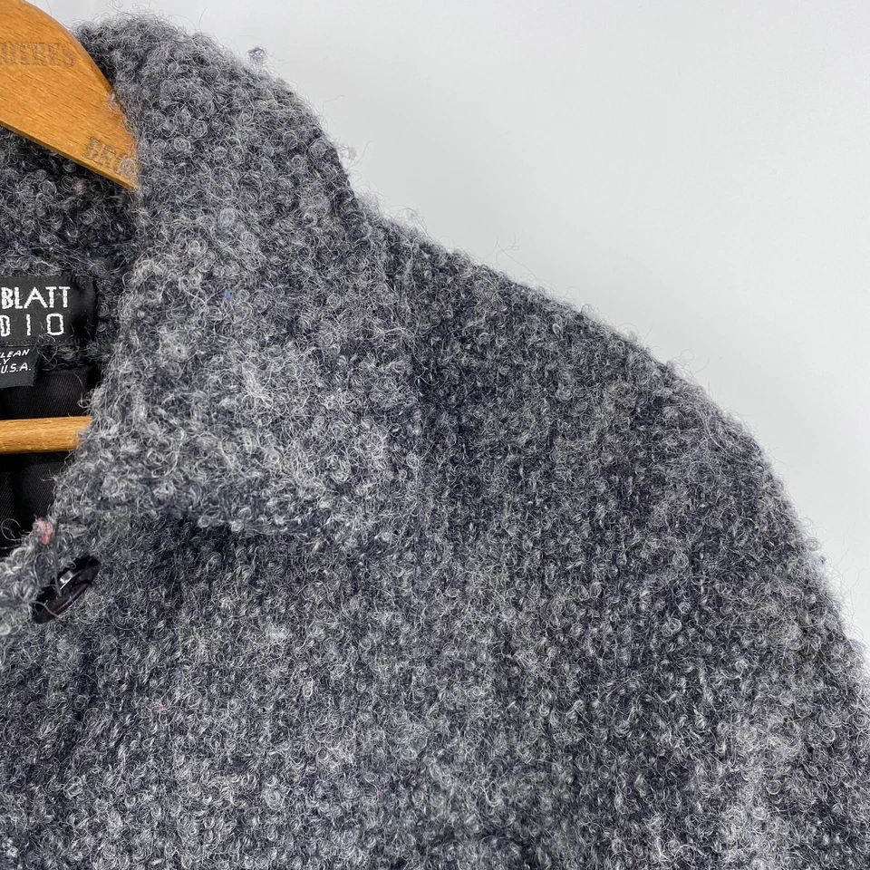 Abrigo Chaqueta de Lana Searle Blatt Studio Gris Nubby Boucle Abotonada Para Mujer Talla 6 Foto 3 de 4
