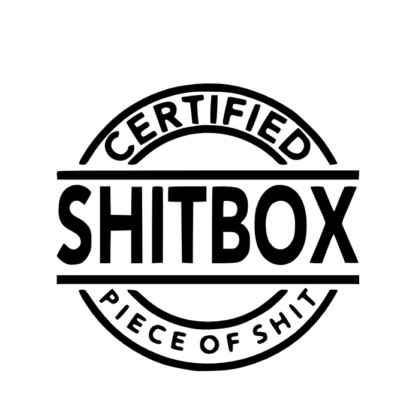 Autoaufkleber Tuning Stiker Style Certified SHITBOX Piece Of Shit