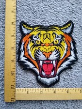 1 BIG RARE TIGER HEAD FACE IRON ON PATCH FREE SHIPPING