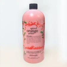 Philosophy Spiced Orange Garland Shampoo Shower Gel Bubble Bath 32 oz with Pump