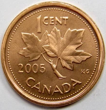2005 NO P  UNCIRCULATED CANADA SMALL 1 CENT NON-MAGNETIC .01¢