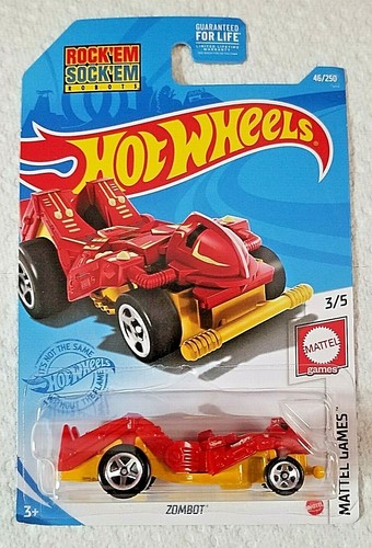 Hot Wheels 2021 Mattel Games 3/5 ZOMBOT Rock Em Sock Em Robots Red Toy 46/250 - Picture 10 of 12