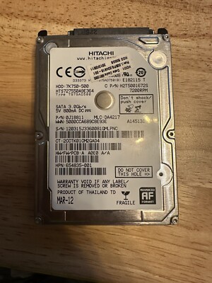 Hitachi HTS727550A9E364  0J18811 DA4217 Thailand 500gb Internal Hard Drive