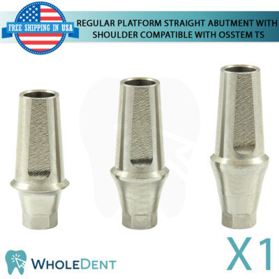 1X Regular Straight Abutment With Shoulder Titanium Dental 0sstem  TS Compatible