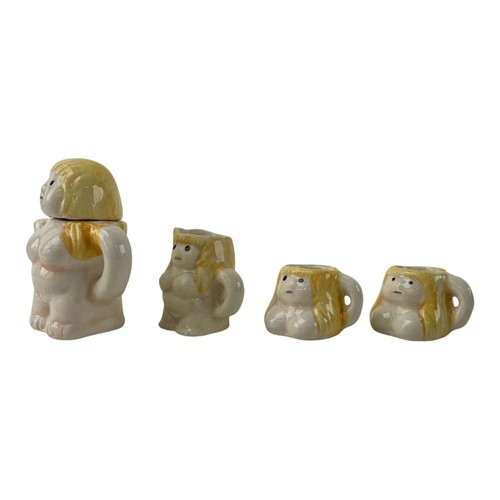 Vintage Set of Mini Nude Figurines Teapot & Cup Set. RARE c. 1950's. - Picture 7 of 12