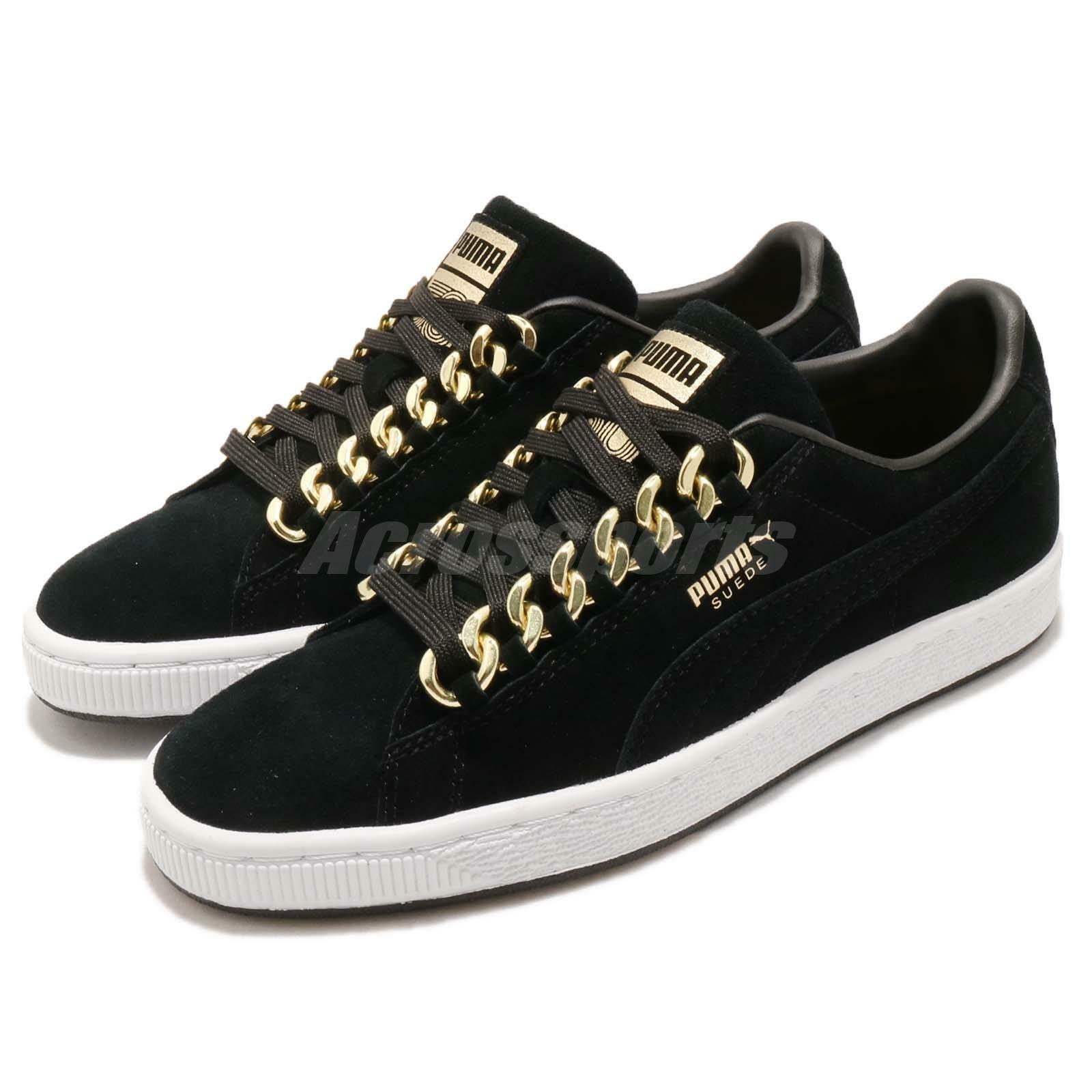 puma suede black and gold