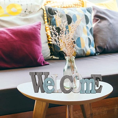 Rustic Wooden Welcome / Relax / Home Cutout Sign Freestanding Tabletop Wall Sign - Picture 17 of 37