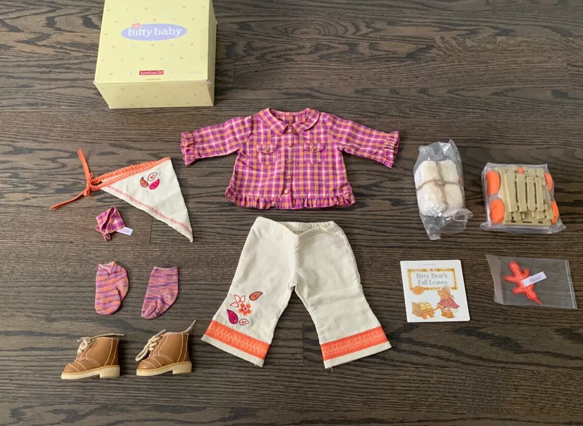 AMERICAN GIRL BITTY BABY HARVEST PLAID FALL OUTFIT RETIRED SET NEW